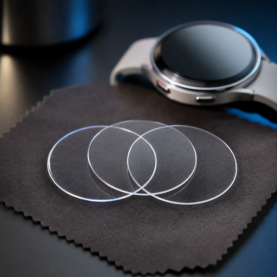 Three clear tempered-glass screen protectors for Samsung Galaxy Watch 7 44 mm