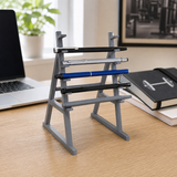 Mini barbell rack pen holder without barbell accessories, lifestyle image
