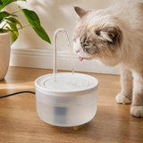 1.2L pet water fountain with white long tube spout and cat